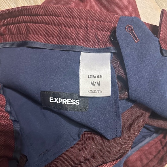 Express Men's Extra Slim Burgundy Drawstring Modern Tech Suit Pant: Size Medium - Picture 10 of 12